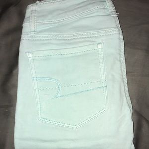 American Eagle cropped mid-rise mint jeggings